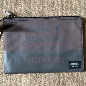 New! Jack Spade Bridges Cord Pouch in Grey